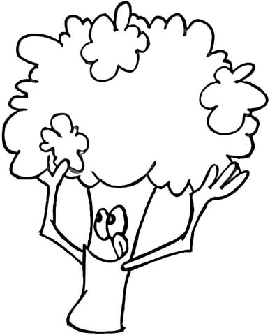 Tasty Broccoli  Coloring Page